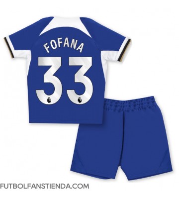 Chelsea Wesley Fofana #33 Primera Equipación Niños 2023-24 Manga Corta (+ Pantalones cortos)